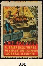 Spain CNT FAI JJLL Guerra Civil War corte anarquista Espana Ferrocarril sellos stamp